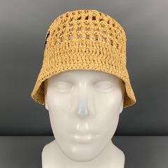 PRADA Size M Beige Natural Crochet Viscose Hat