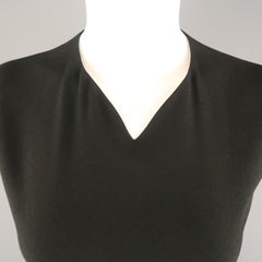 PRADA Size M Black Draped Chiffon Silk Sleeveless Cocktail Dress