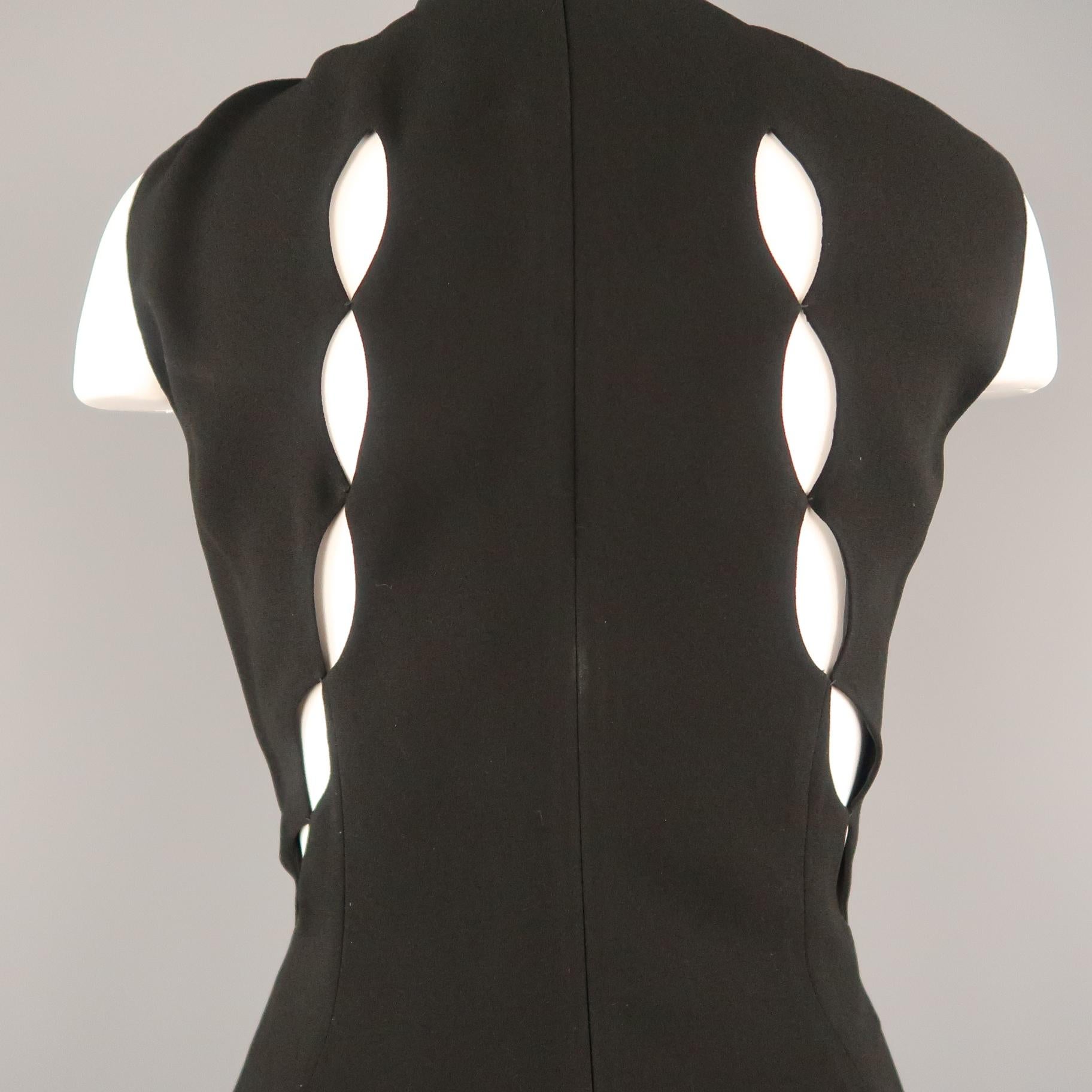 Women's PRADA Size M Black Draped Chiffon Silk Sleeveless Cocktail Dress