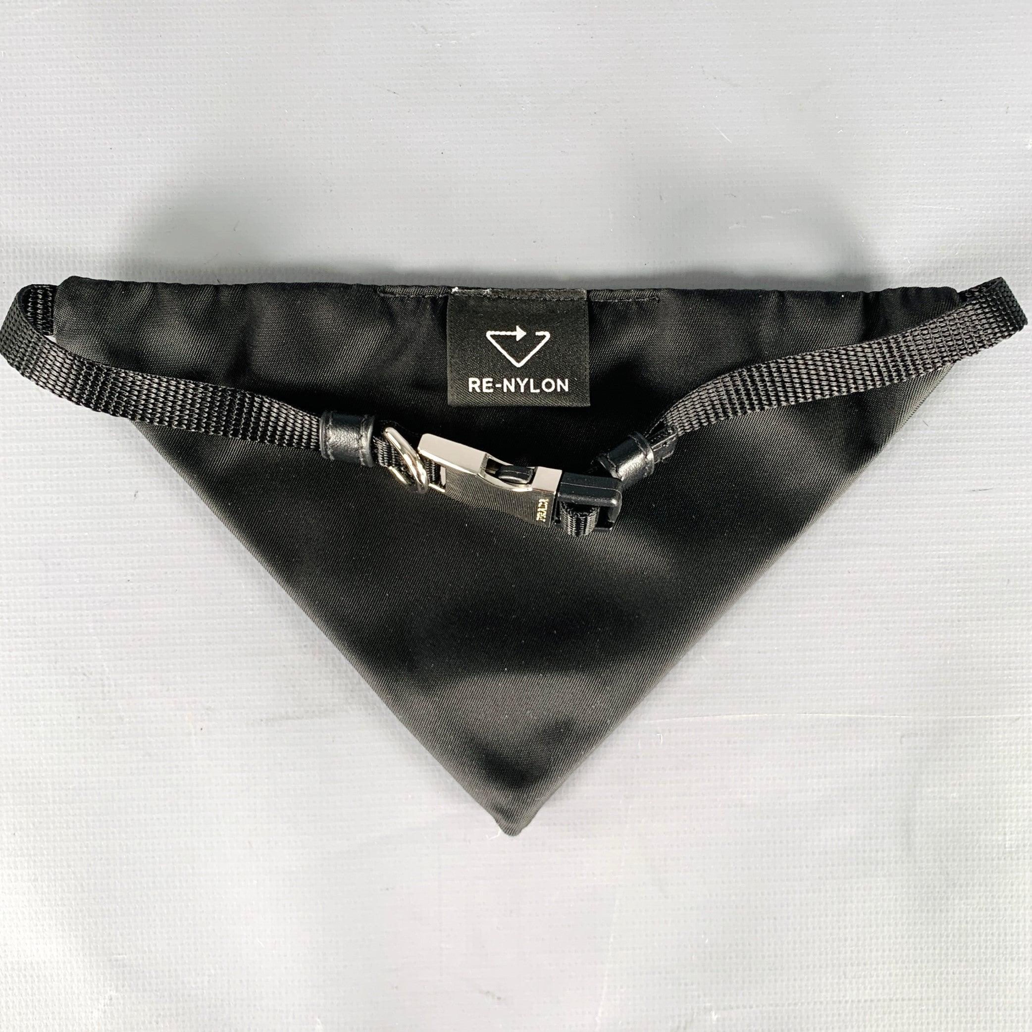 PRADA Size M Black Nylon Pet Bandana In Excellent Condition In San Francisco, CA