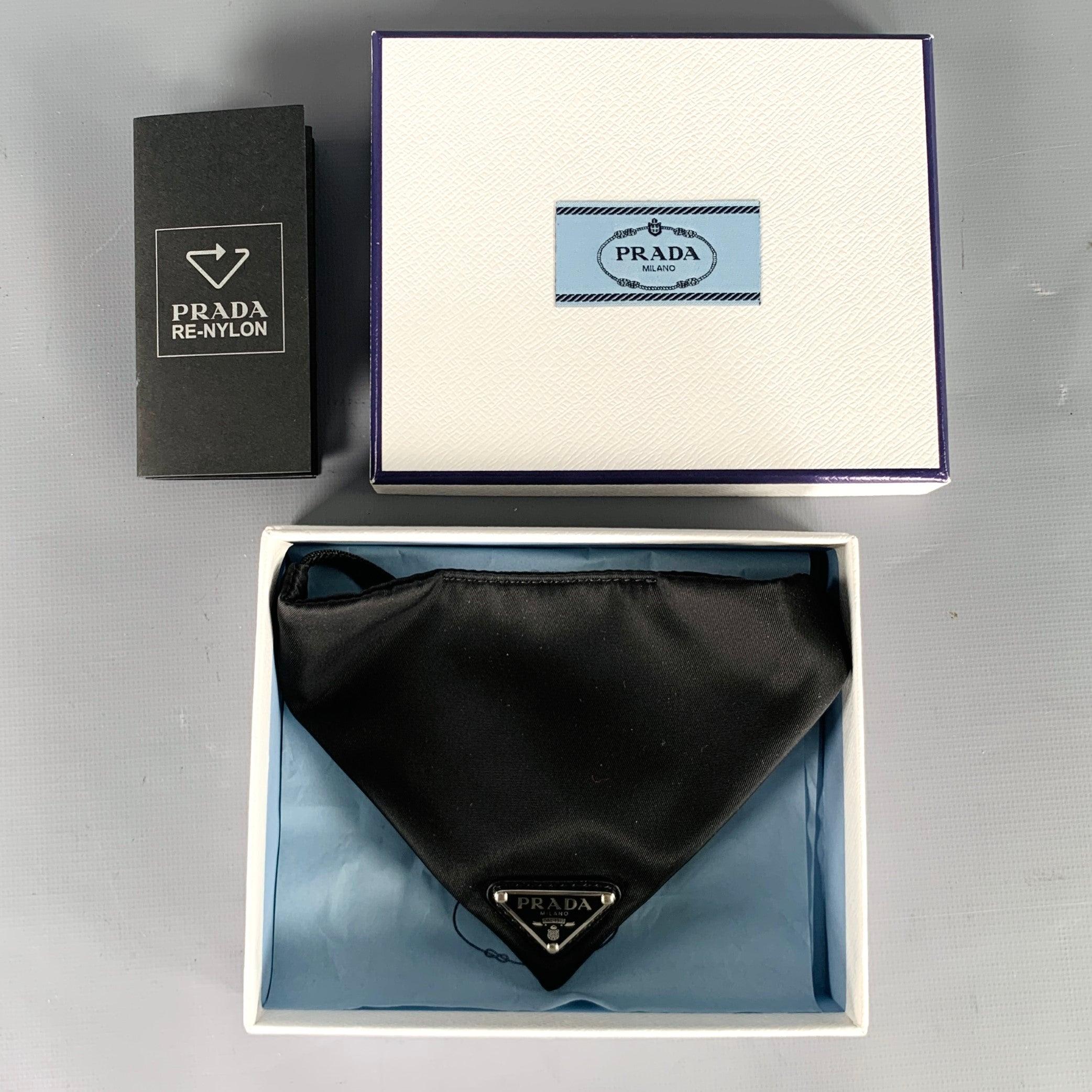 PRADA Size M Black Nylon Pet Bandana 2