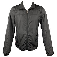PRADA Size M Black Nylon Zip Up Jacket