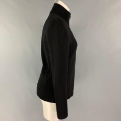 PRADA Size M Black Wool Knitted Zip Up Jacket