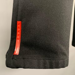 PRADA Größe M Schwarz Wolle Weites Bein Freizeithose