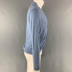 PRADA Size M Blue Knit Wool V-Neck Cardigan