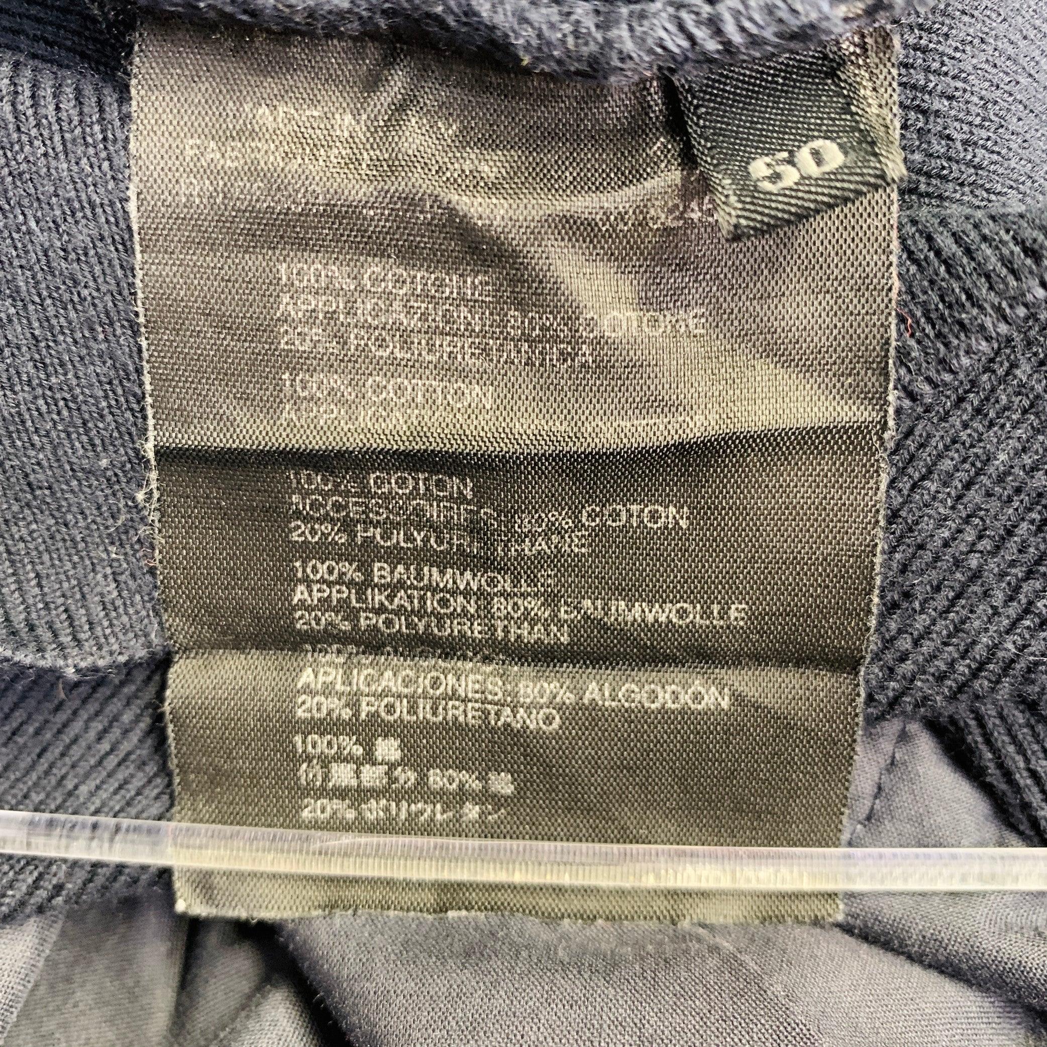 PRADA Size M Navy Cotton Layered 1/4 Zip Pullover For Sale 3