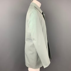 PRADA Size M Sea Foam Polyester Buttoned Car Coat