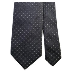 PRADA Size One Size Grey White Diamond Tie