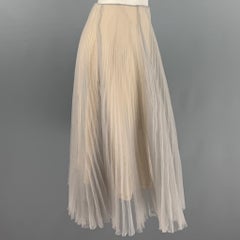 PRADA Size S Beige Green Pleated Double Layer Skirt