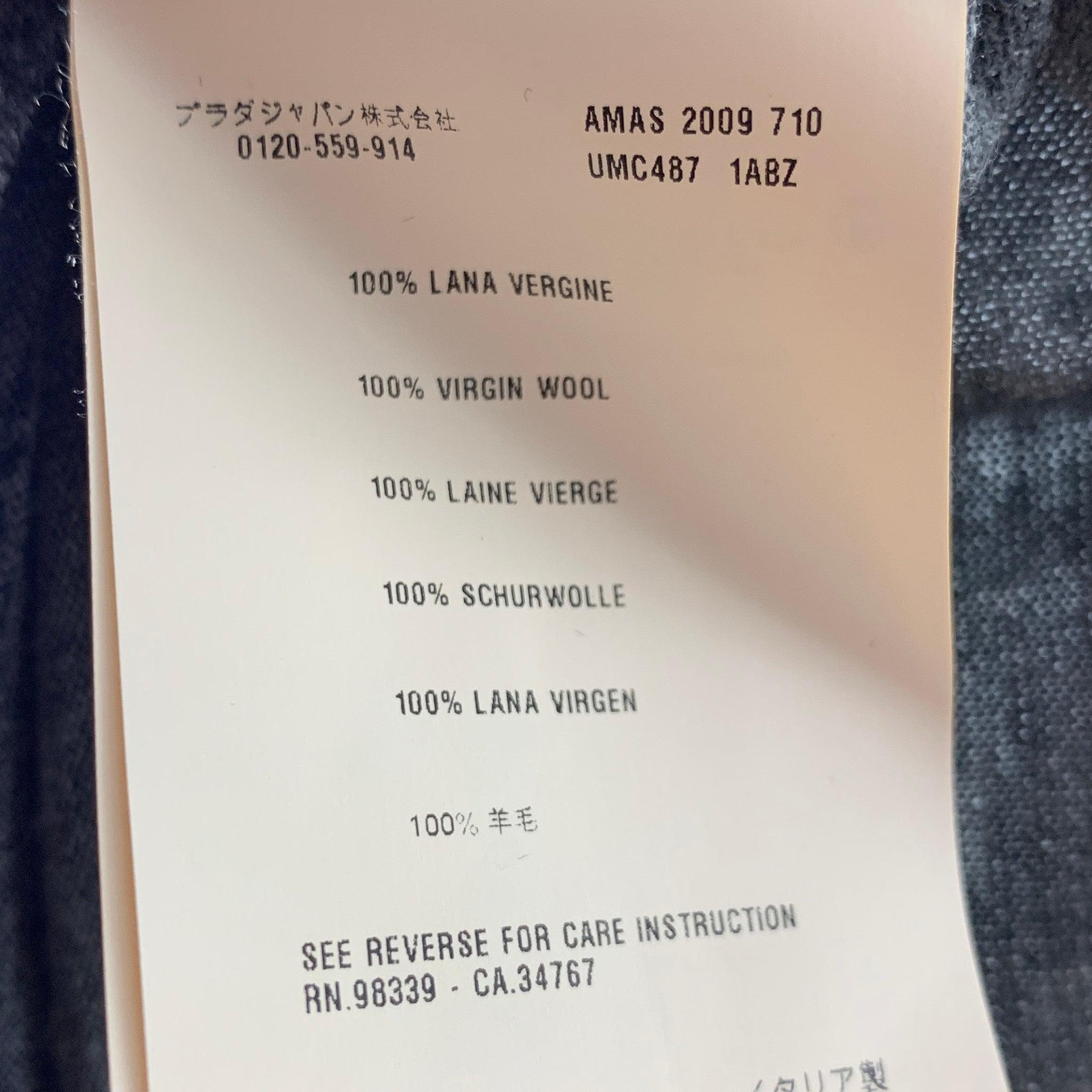 PRADA Größe S Schwarz Graue gestrickte Wollstrickjacke mit Knopfleiste im Angebot 1