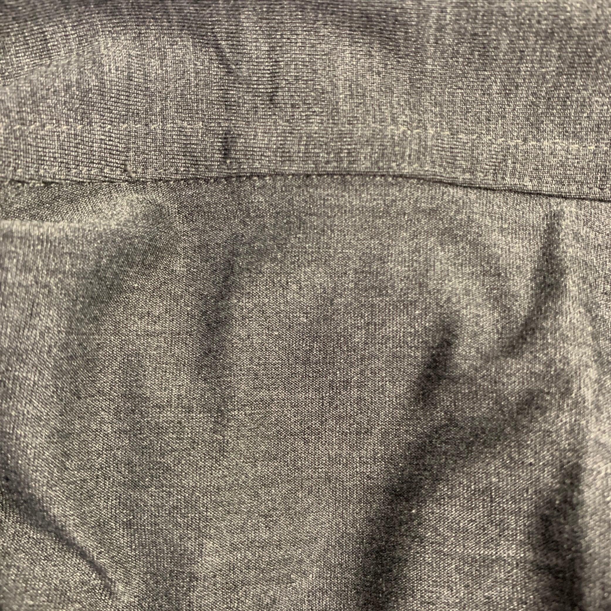 PRADA Size S Grey Shimmery Short Sleeve Polo In Excellent Condition For Sale In San Francisco, CA