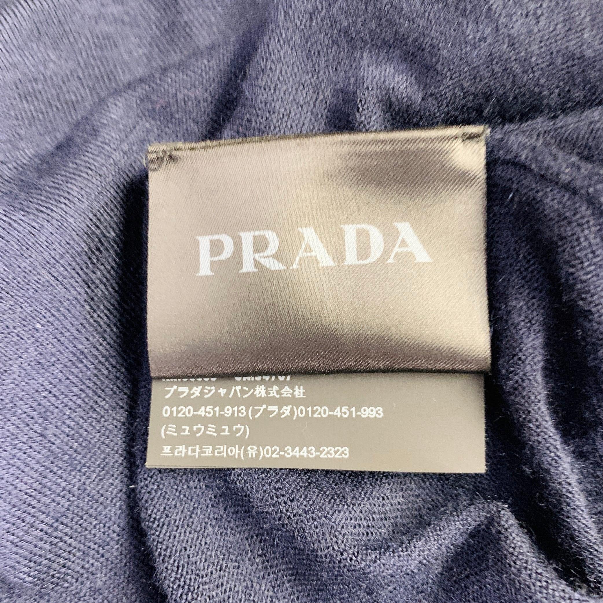 PRADA Size S Navy Knit Cashmere Turtleneck Long Sleeve Pullover en vente 1