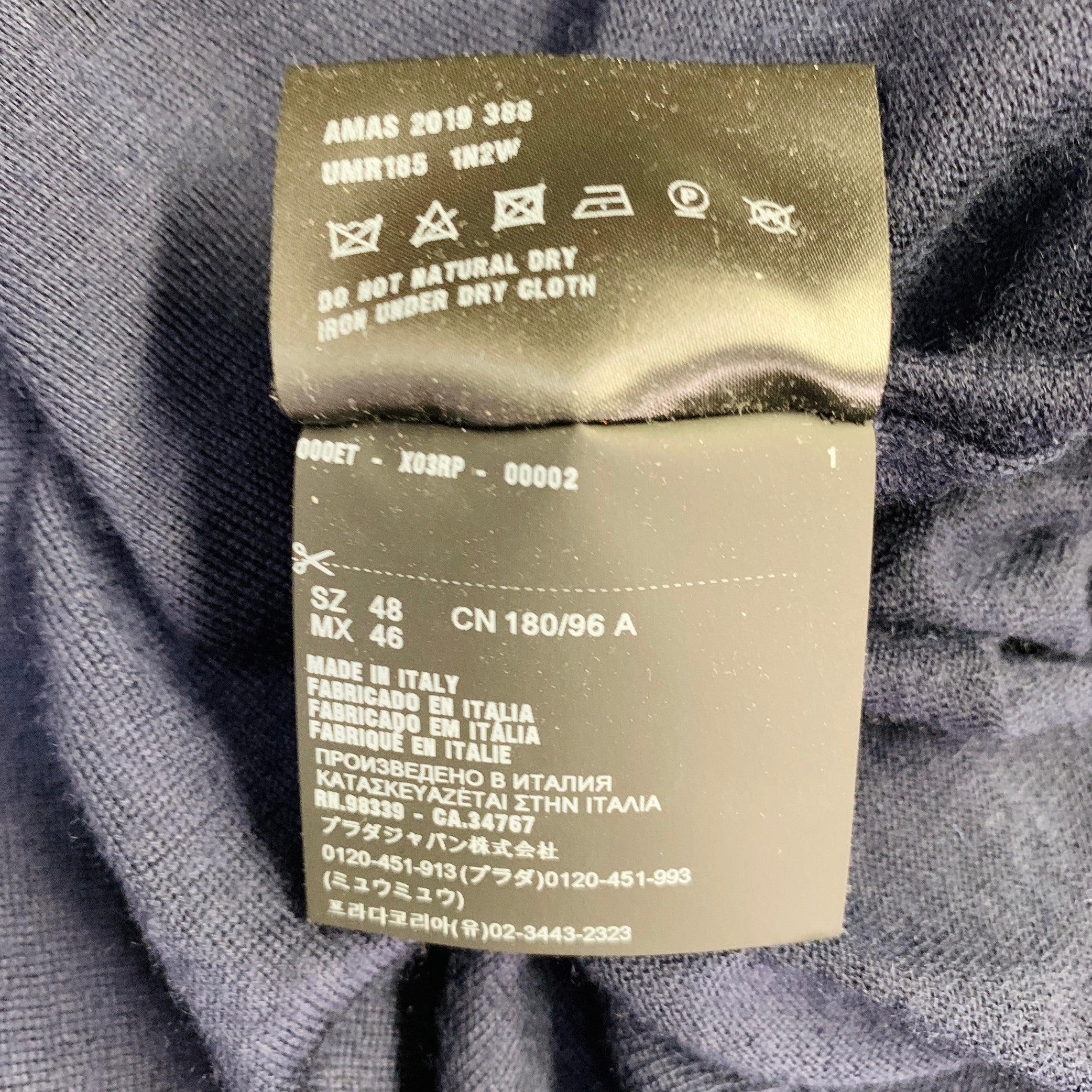 PRADA Size S Navy Knit Cashmere Turtleneck Long Sleeve Pullover en vente 2