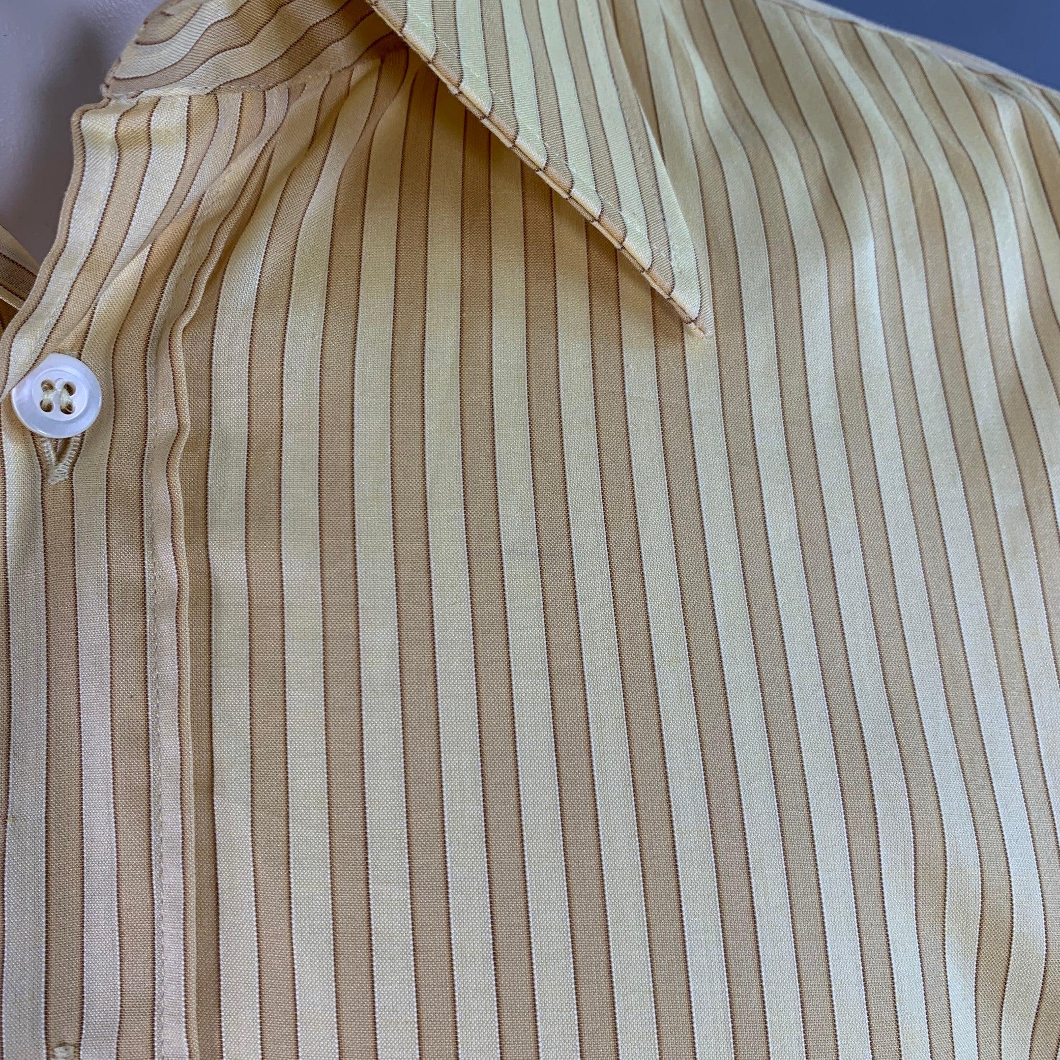 PRADA Talla S Camisa de manga larga de algodón a rayas amarillo mostaza en Bueno estado para la venta en San Francisco, CA