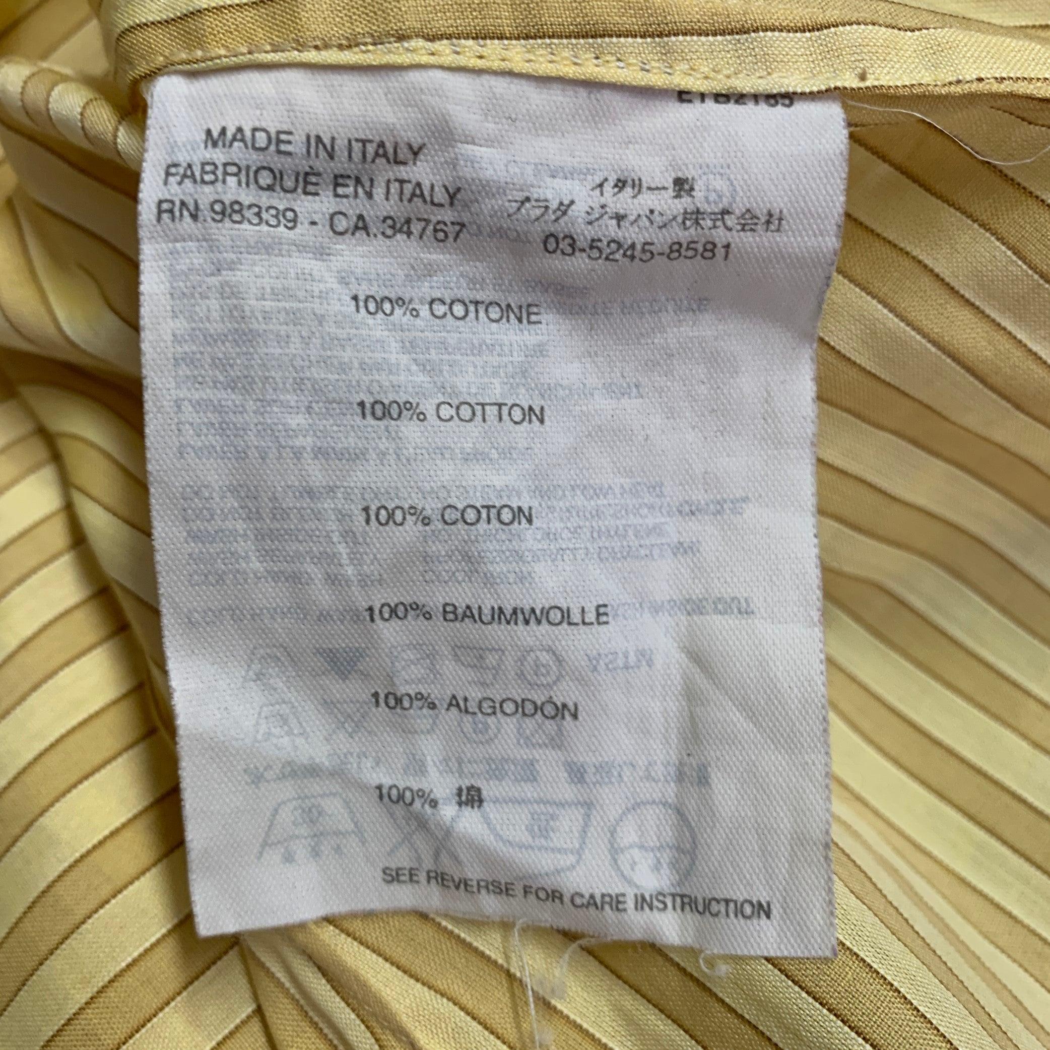 PRADA Talla S Camisa de manga larga de algodón a rayas amarillo mostaza en venta 1