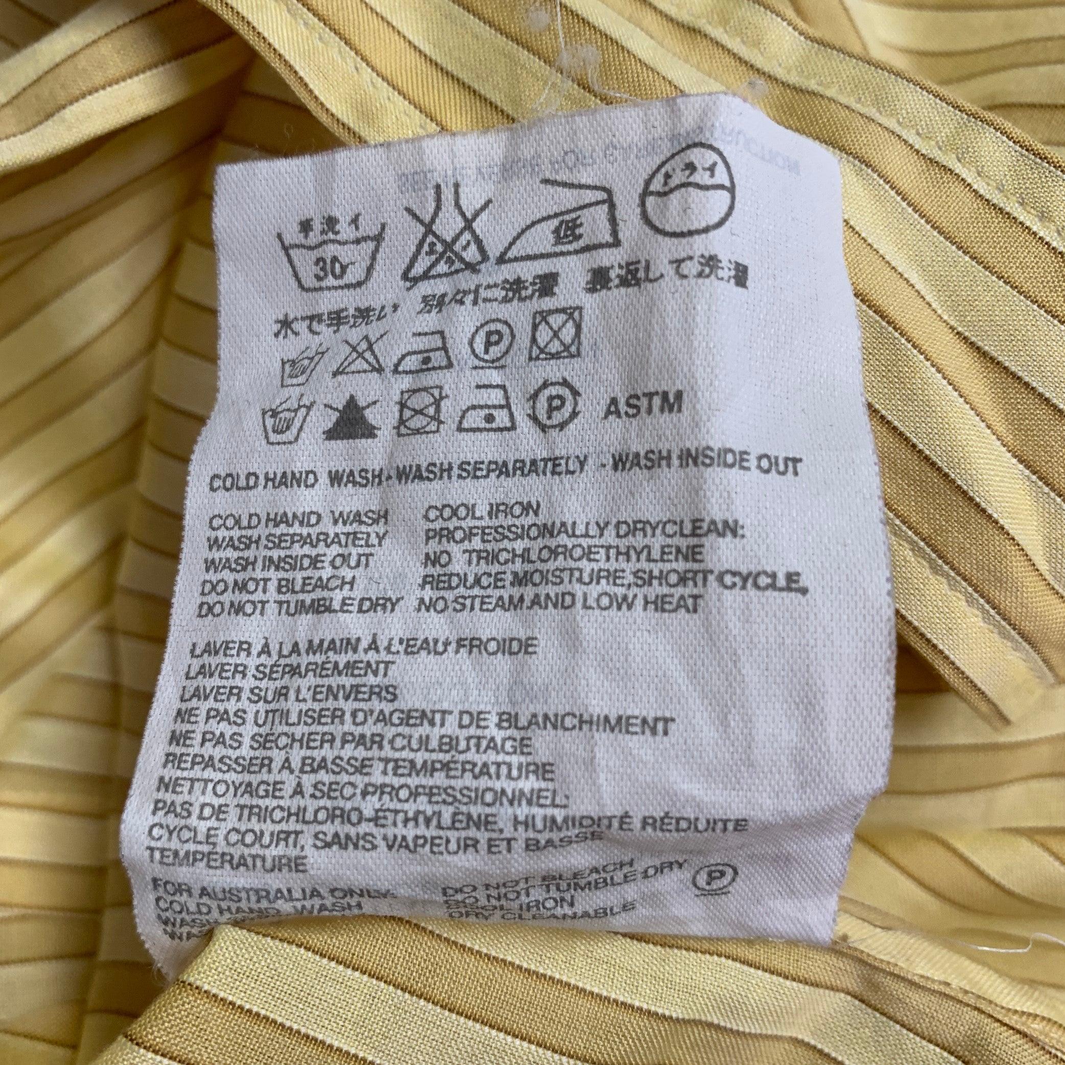 PRADA Talla S Camisa de manga larga de algodón a rayas amarillo mostaza en venta 2