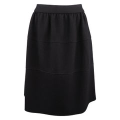 PRADA Taglia US 4 / IT 40 Gonna a cerchio in lana vergine nera con arricciature