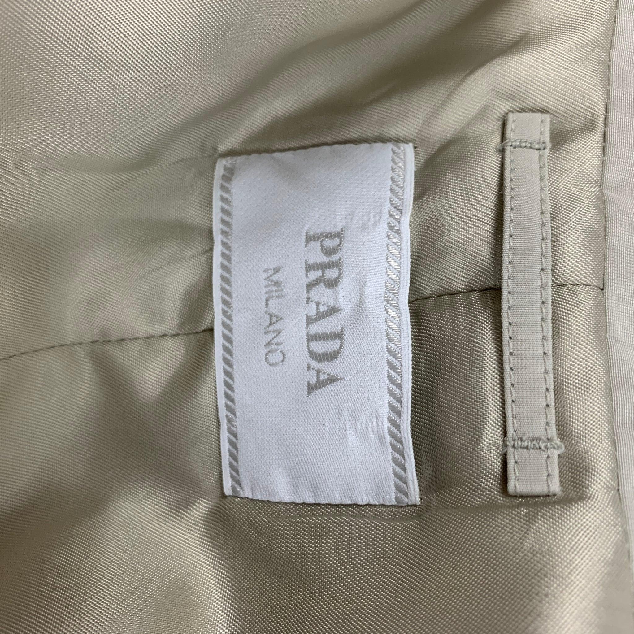 PRADA Size XL Beige Cotton / Polyester Buttoned Coat 1