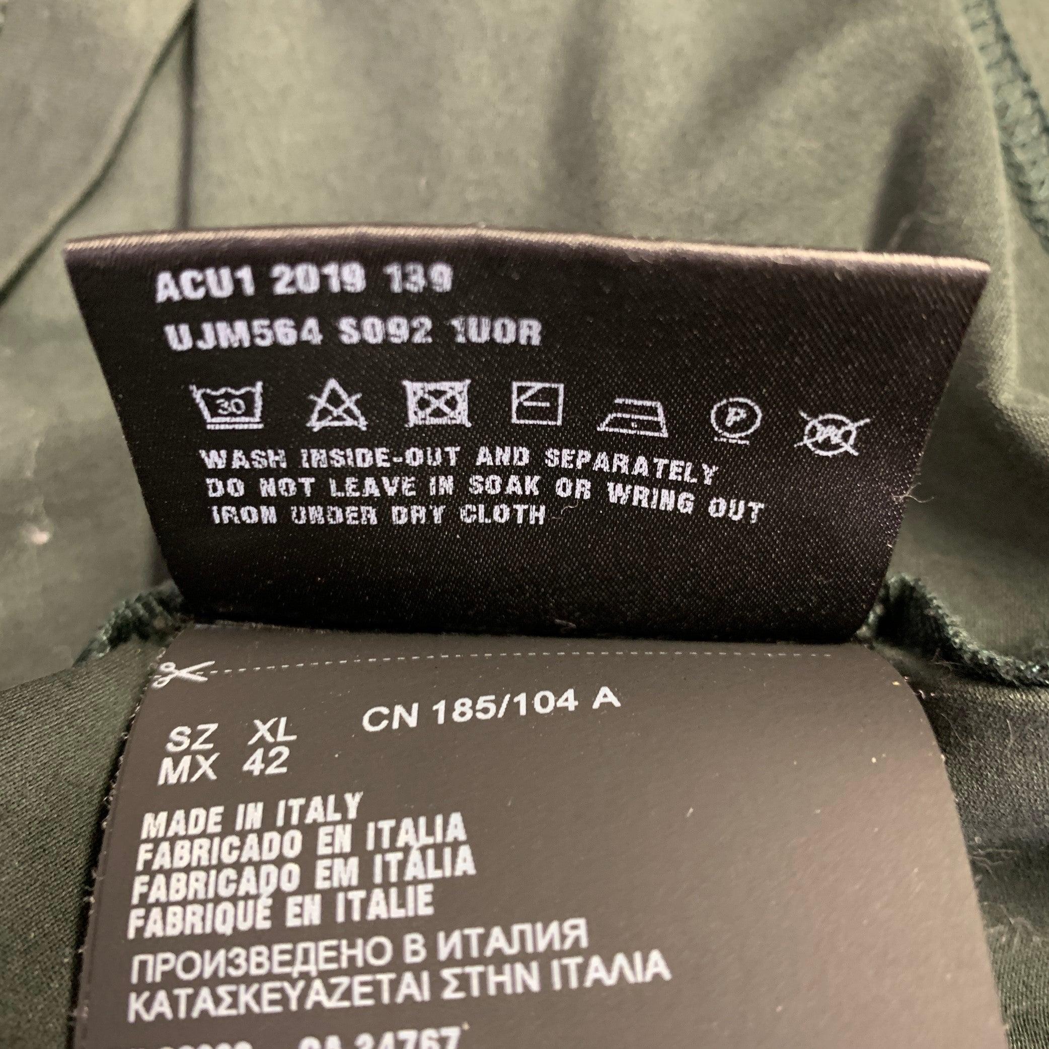 PRADA Size XL Forest Green Cotton Blend Crew Neck T-shirt 2
