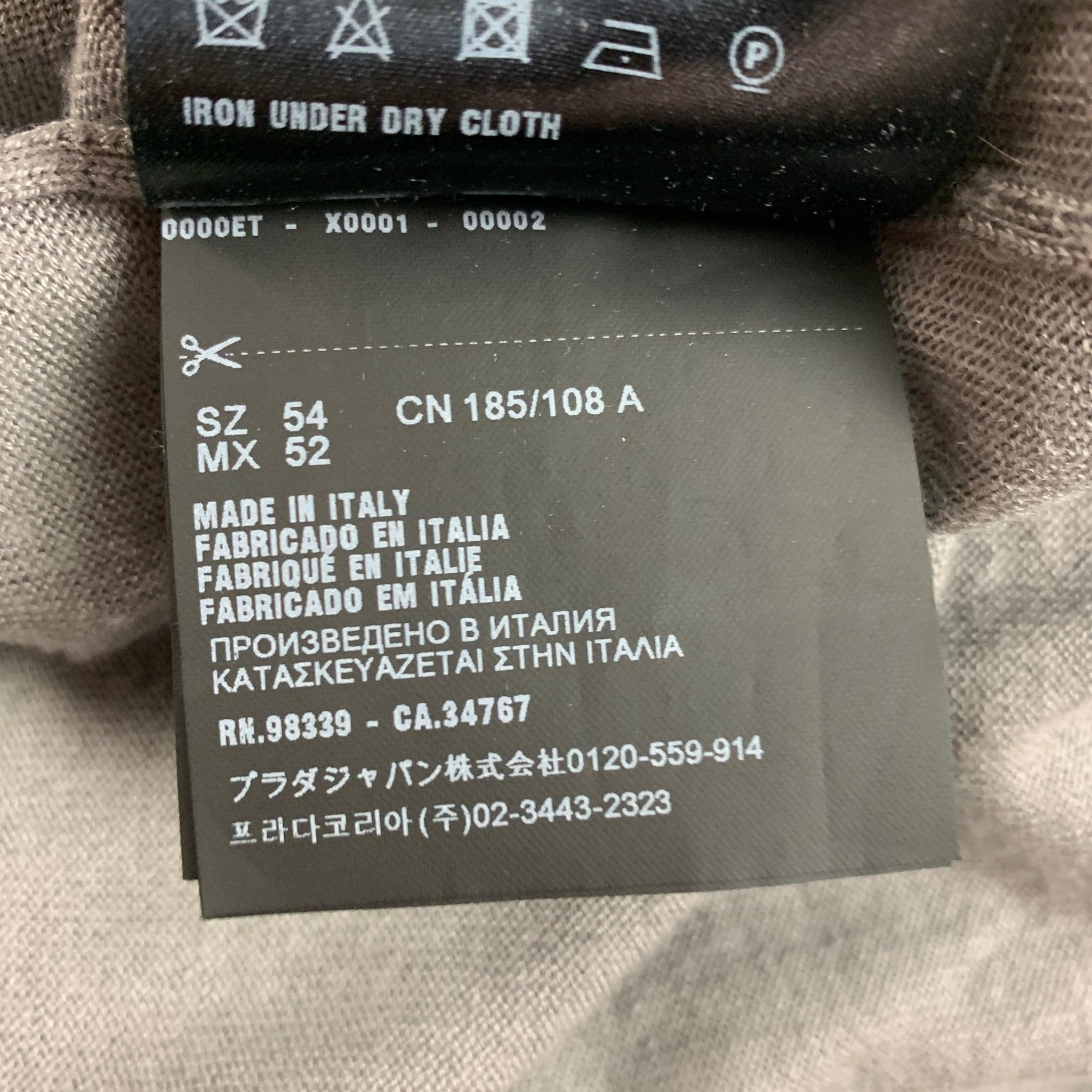 PRADA Size XL Grey Cashmere Silk Crew-Neck Pullover For Sale 1