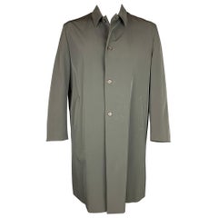 PRADA Size XL Slate Polyester Padded Buttoned Long Coat