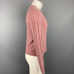PRADA Size XS Rose Grey Cable Knit Wool / Cashmere Crew-Neck Sweater