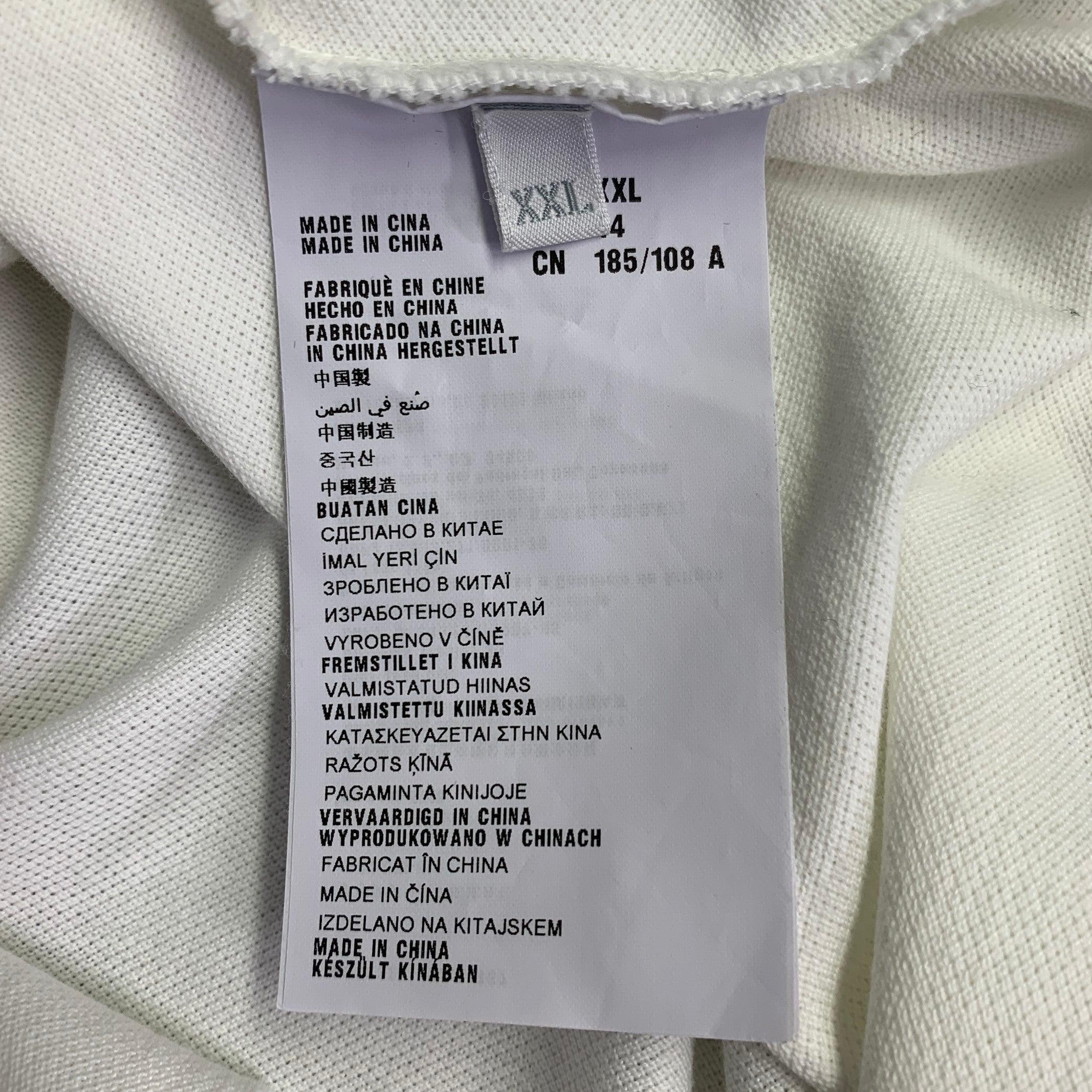PRADA Size XXL White Navy Contrast Trim Cotton Pique Half Placket Polo For Sale 1