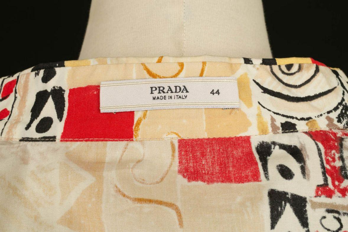 Prada Skirt and Shirt Printed Cotton Set For Sale 8