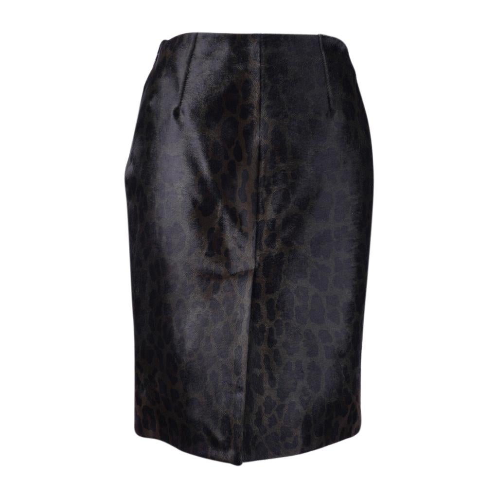 Women's Prada Skirt Pencil Leopard Print Calf Hair   40 / 6  New For Sale