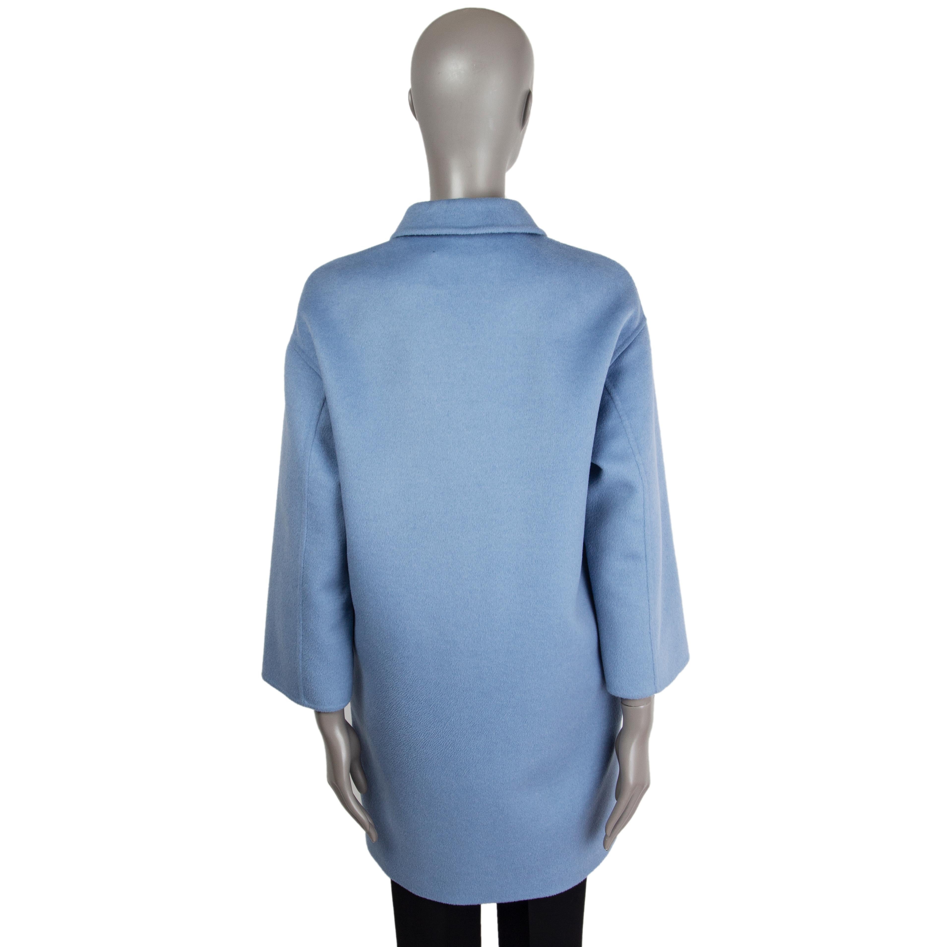 light blue wool coat