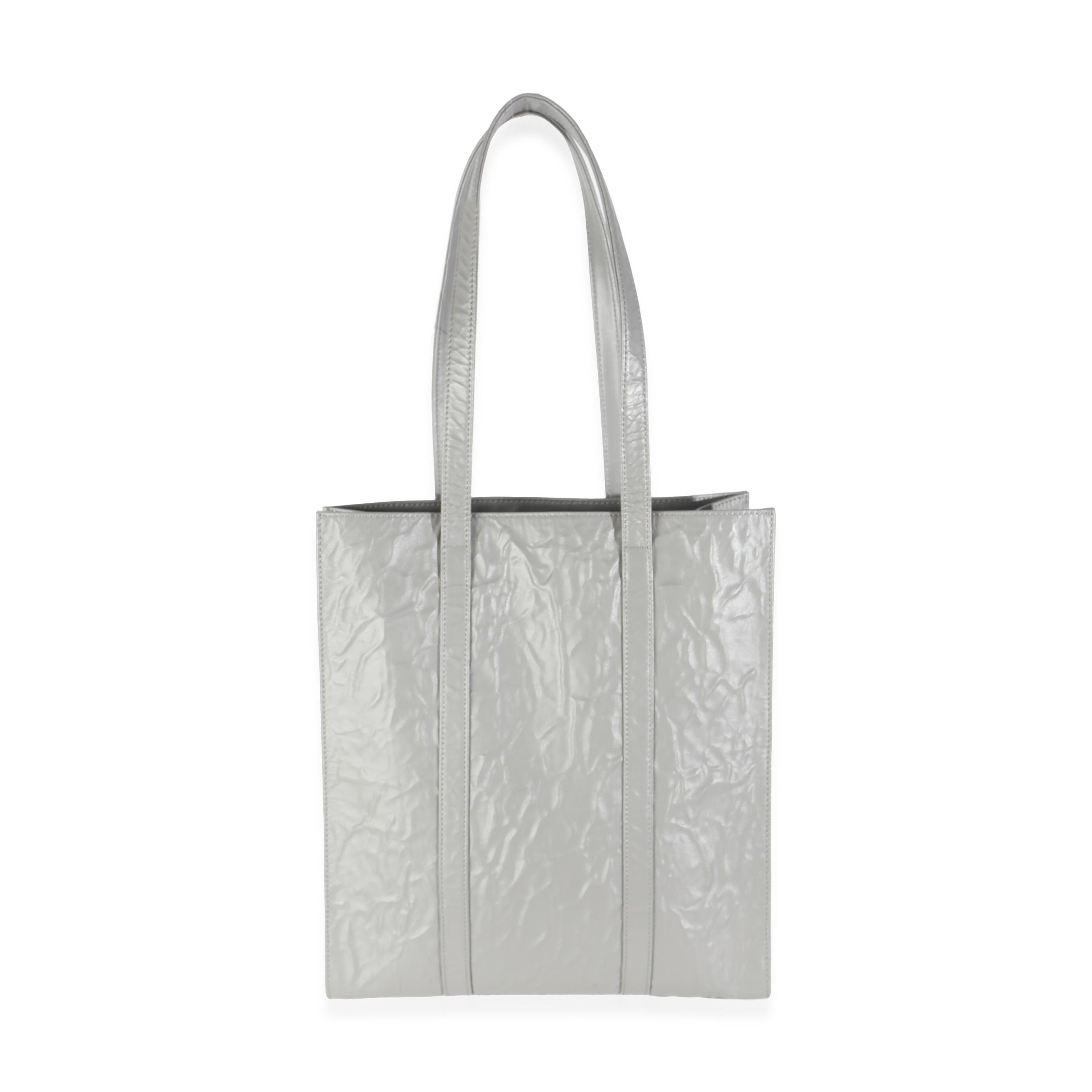 Prada Slate Grey Nappa Small Antique Tote For Sale 2