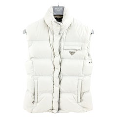 Prada Sleeveless Puffer Jacket in Nylon Color White