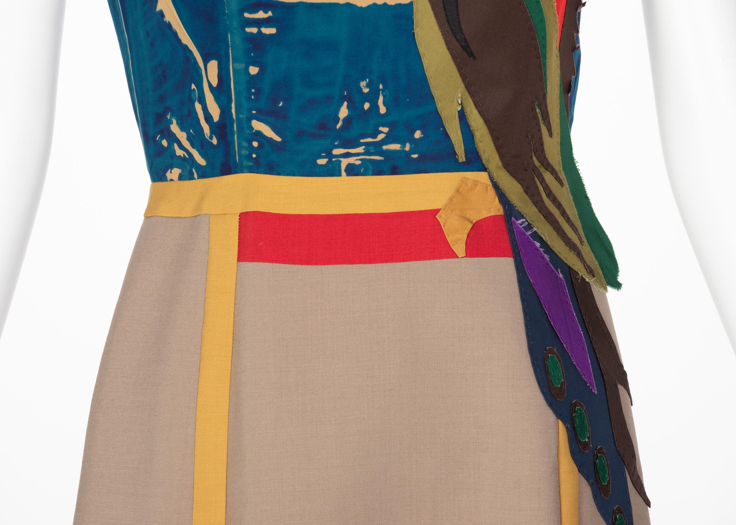 Prada Sleeveless Silk Mohair Parrot Applique Dress Runway, 2005 For Sale 3