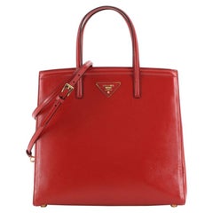 Prada Slim Convertible Tote Vernice Saffiano Leather Medium