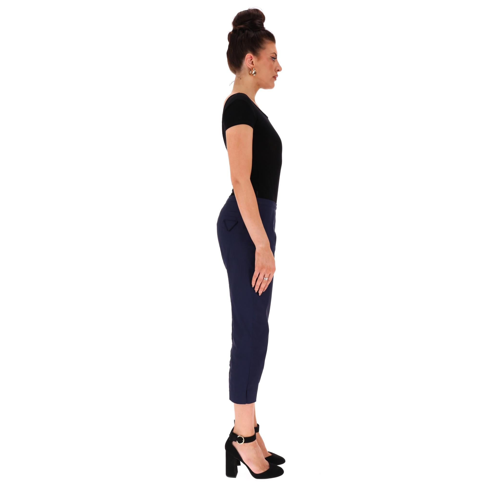 Pantalones de algodón Prada Slim-Fit Cropped Negro en venta