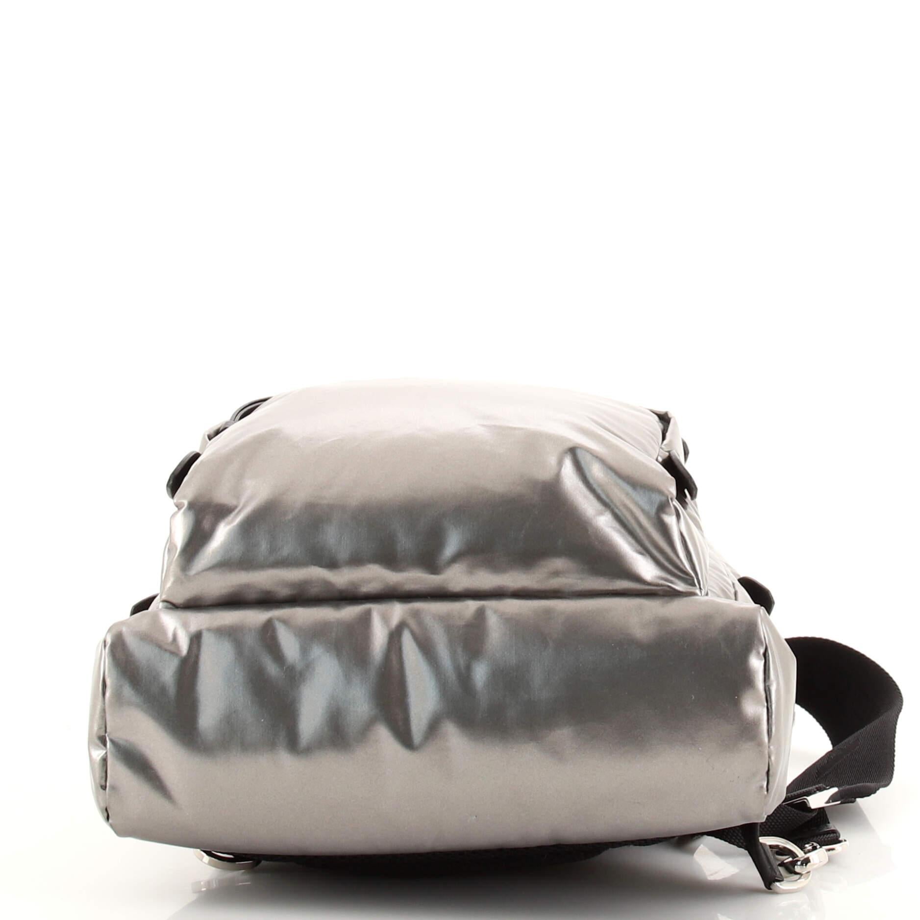 Prada Sling Backpack Metallic Tessuto 1