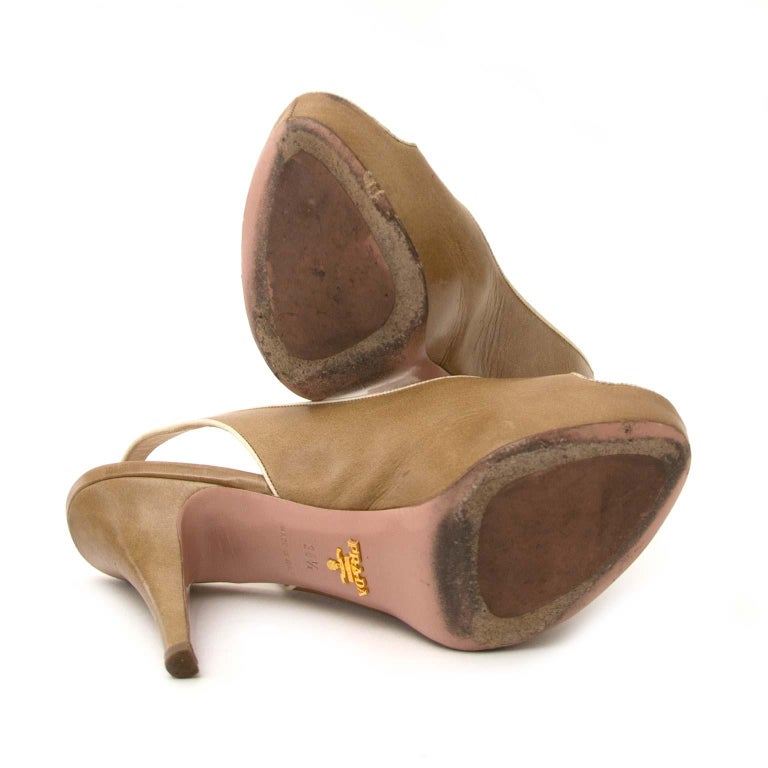 Prada Slingback Peep Toe Pumps - Size 36.5 For Sale at 1stDibs | prada ...