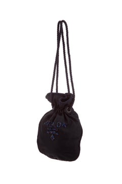 Prada small black nylon bag with beading