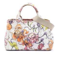 Prada Kleine Canapa Schultertasche mit Blumendruck