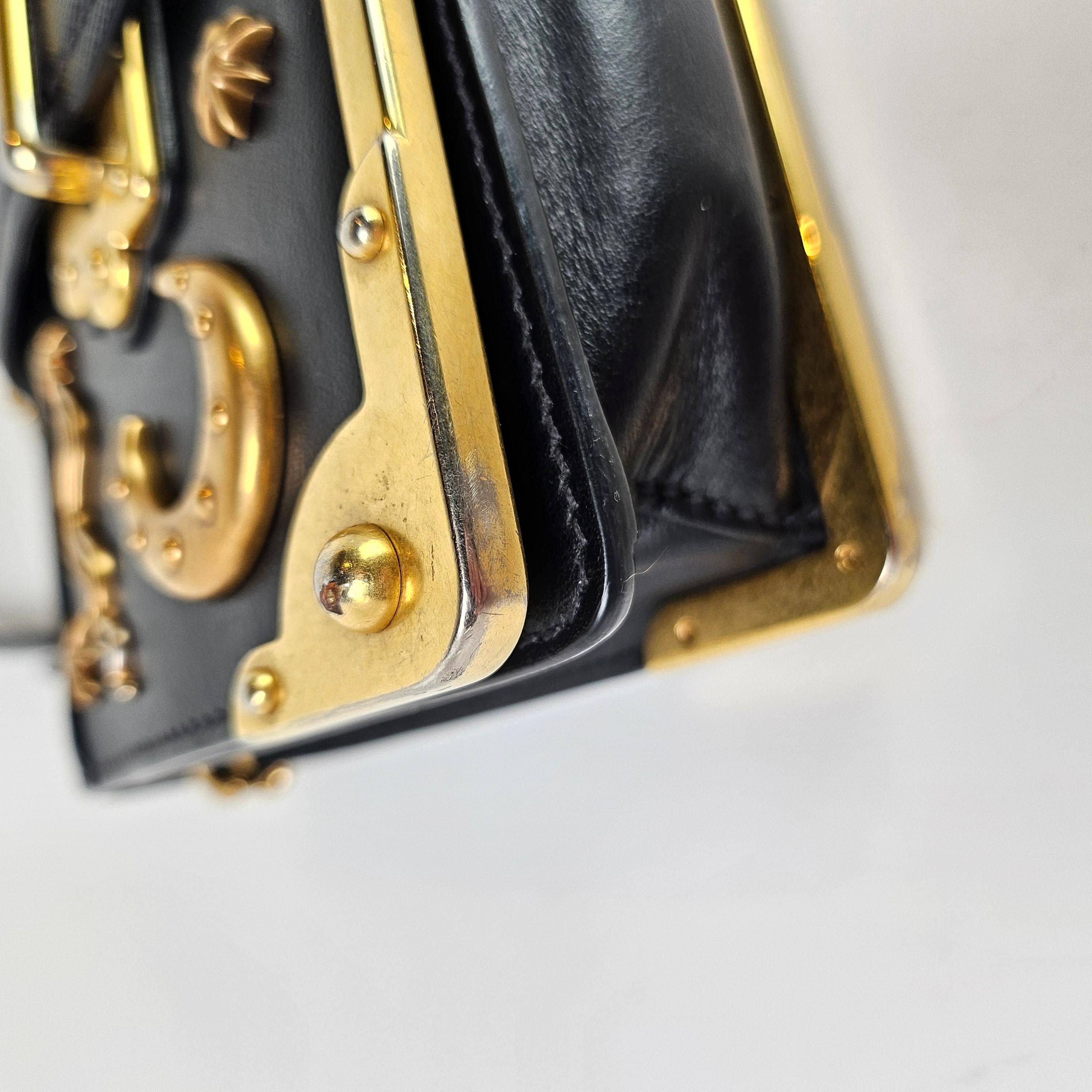 Prada Small Leather Astrology Cahier Gold Hardware Crossbody Bag 3