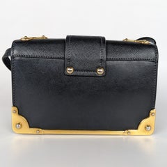 Prada Small Leather Astrology Moon Star Crossbody Bag Black