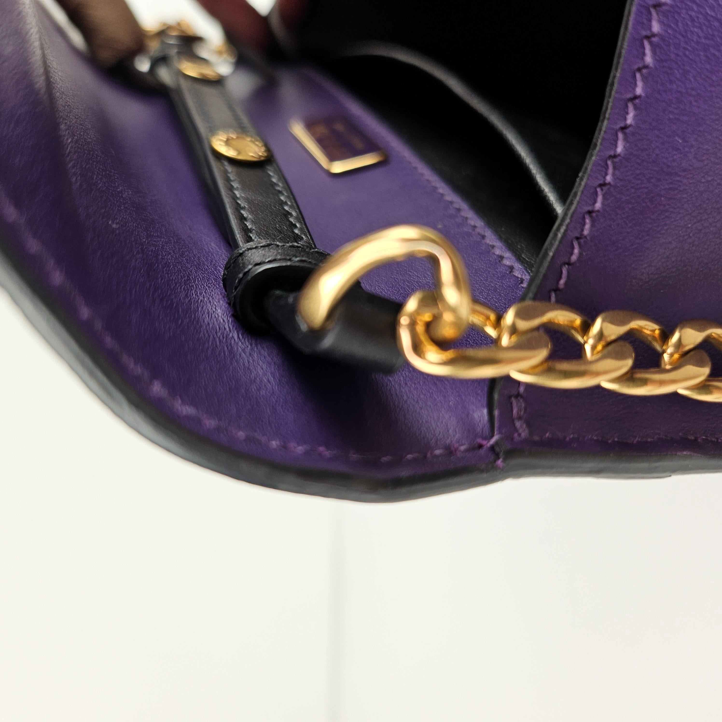 Prada Small Leather Purple Astrology Cahier Crossbody Bag In Excellent Condition For Sale In Denver, CO