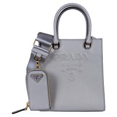 Prada Small Saffiano Leather Top Handle Small Bag Wisteria Lavender