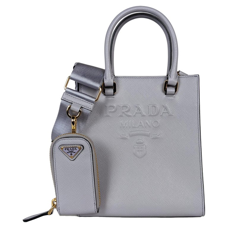 Prada Saffiano Leather Top-handle Bag in White