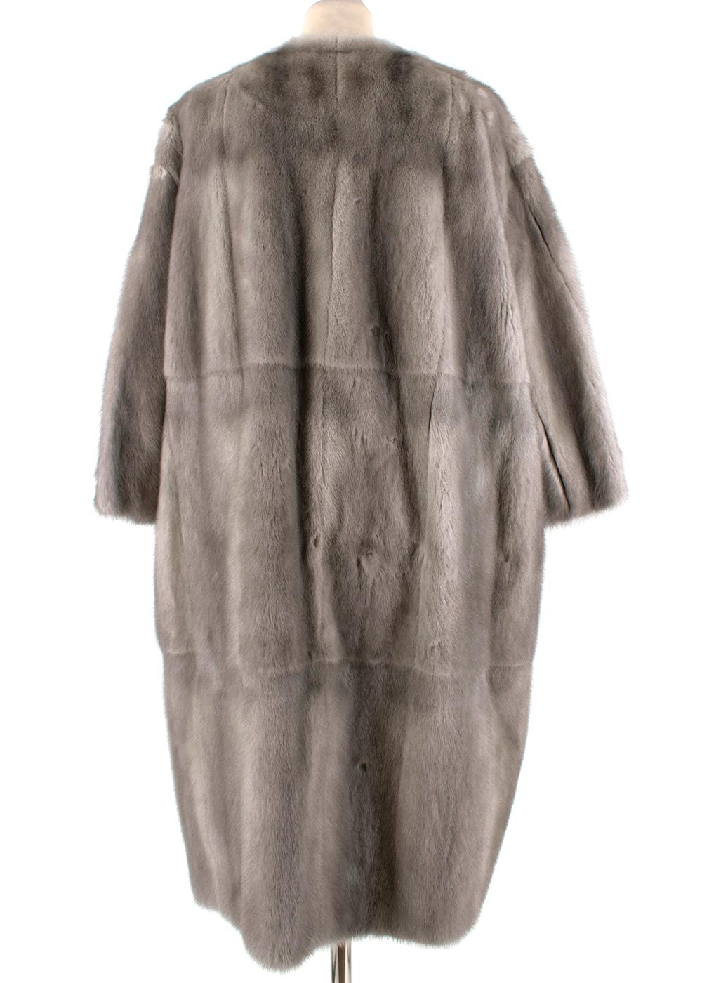 Gray Prada Soft and lightweight grey mink Longline Coat - Size US 6