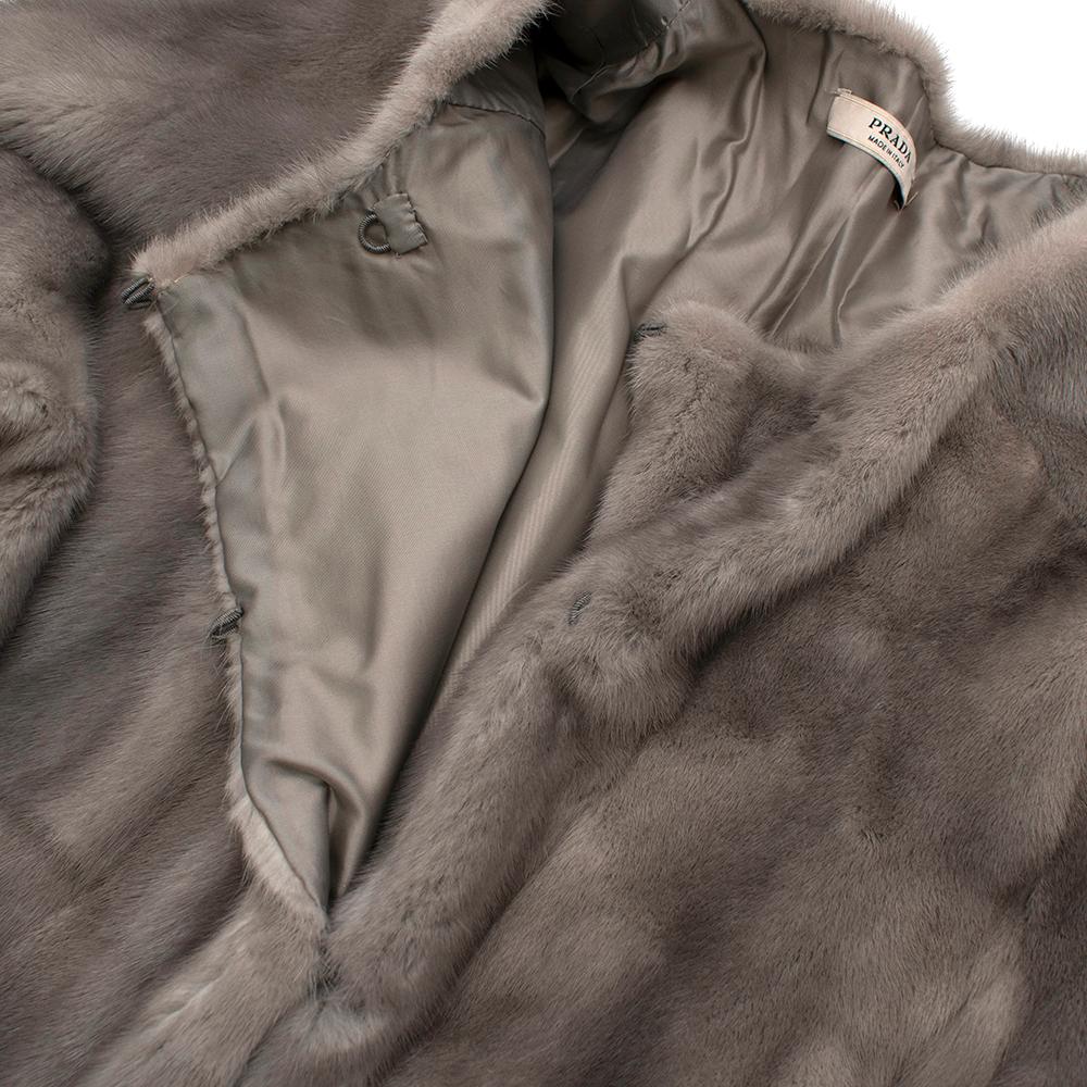 Prada Soft and lightweight grey mink Longline Coat - Size US 6 1