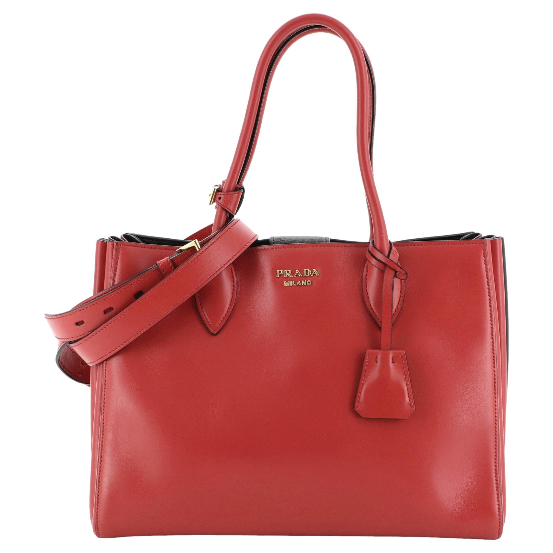 Prada Women's Handbag Red Leather For Sale at 1stdibs