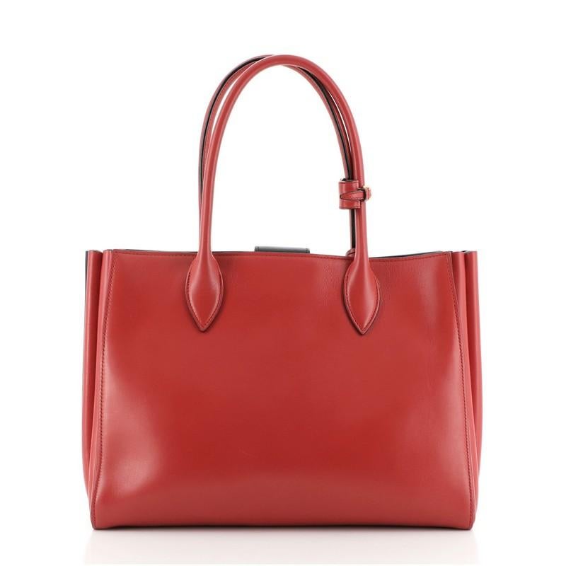 Red Prada Soft Bibliotheque Tote City Calfskin Medium