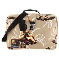 Prada Soft Trunk Bag Printed Canvas Large