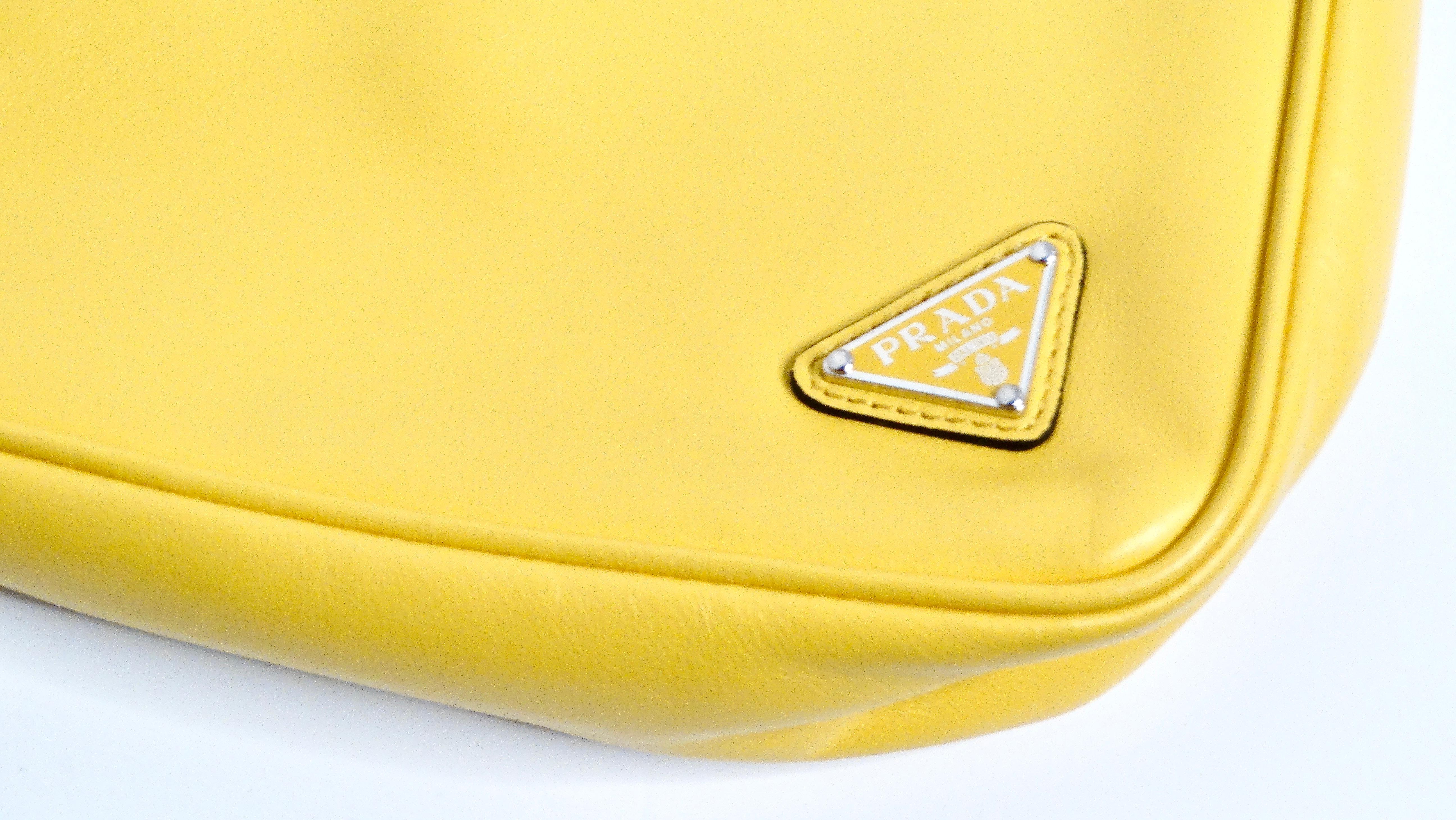 Prada Sole Grace Triangle Leather Pouch In Excellent Condition In Scottsdale, AZ
